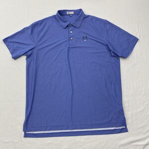 Peter Millar Summer Comfort Polo Shirt Mens XL Blue Golf Stretch Logo Preppy
